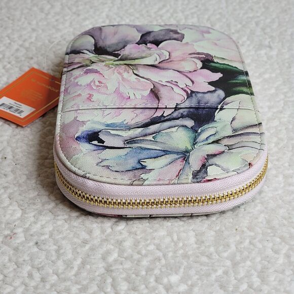 Monarque Pink Peonies Item #88007 Crossbody Wallet Purse NWT No Handle Strap - Picture 5 of 8